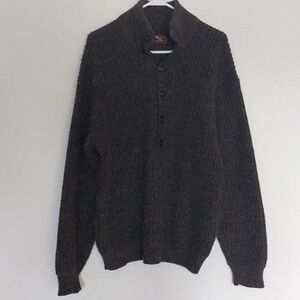 ALPS Men's Dark Brown Grayish Wool blend Pullover Sweater Size L